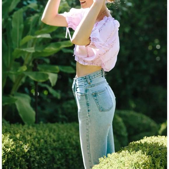 NEW MERRIT CHARLES dahlia top in purple floral - Picture 6 of 6